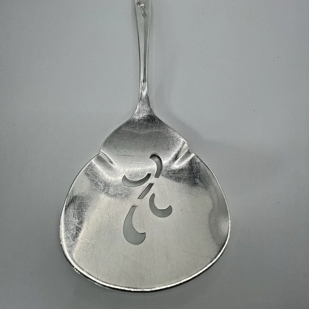 1847 Rogers Bros IS Magic Rose Silverplate Tomato Server Pierced Serving Spoon